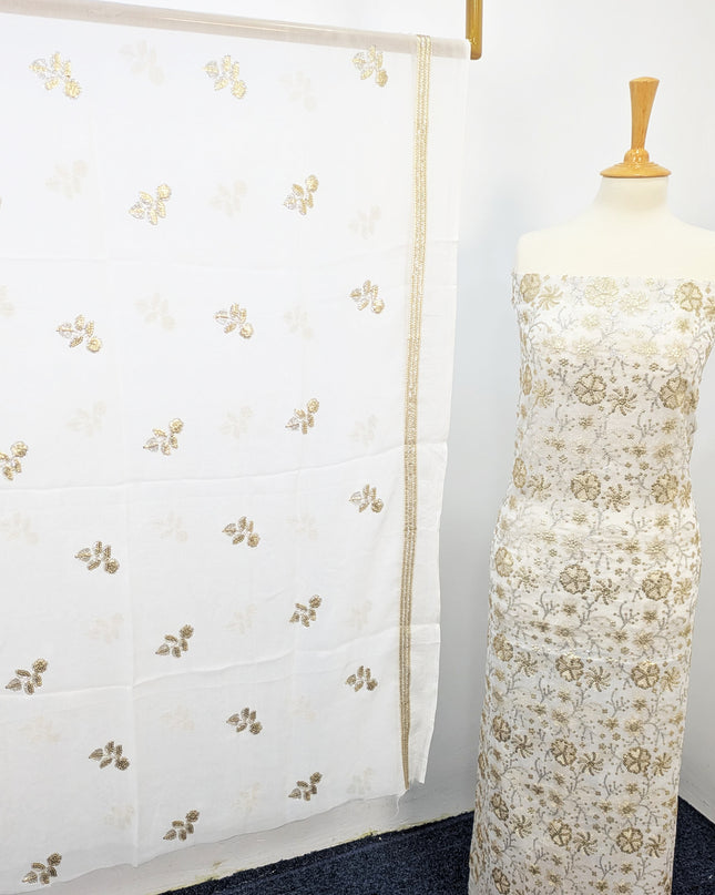 Fancy Chiffon with Embroidered Sitara  Work