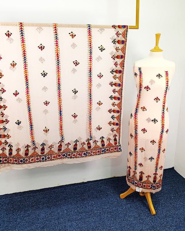 Embroidered China Crinkle with Gullasitta work