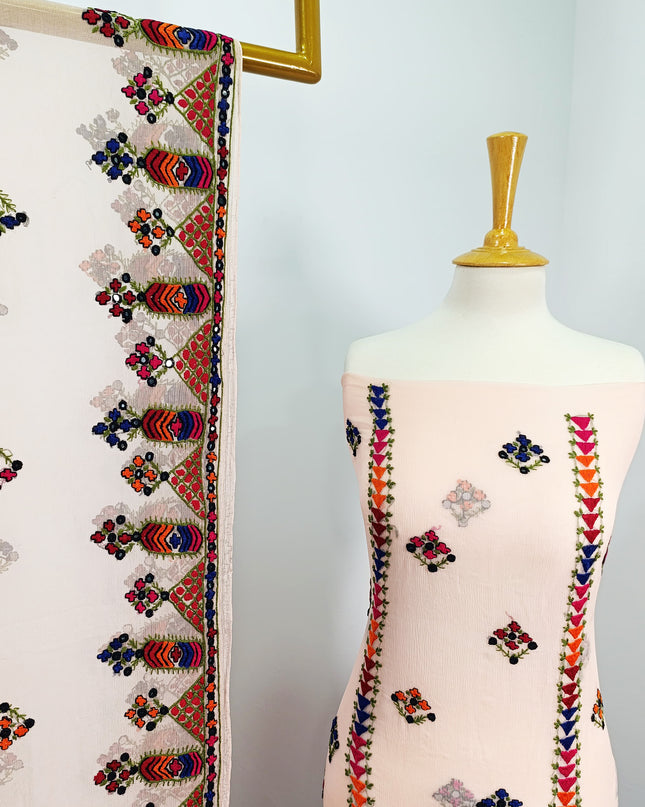 Embroidered China Crinkle with Gullasitta work
