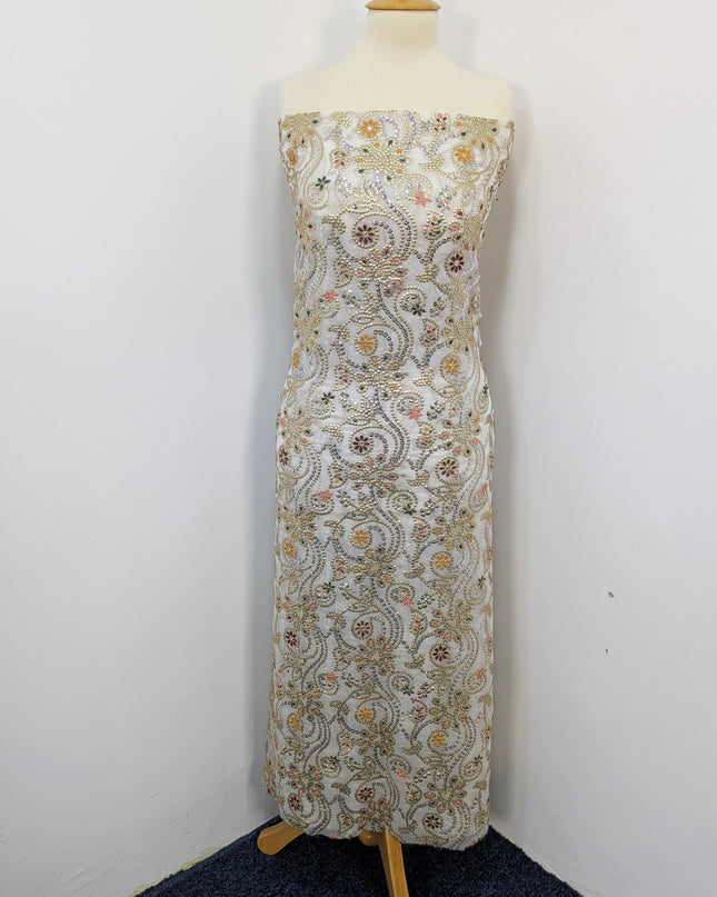 Fancy Chiffon with Embroidered Multi Tara Work