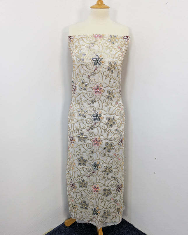 Fancy Chiffon with Embroidered Multi Tara Work