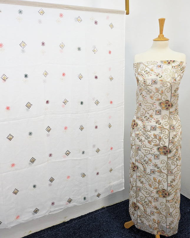 Fancy Chiffon with Embroidered Multi Tara Work