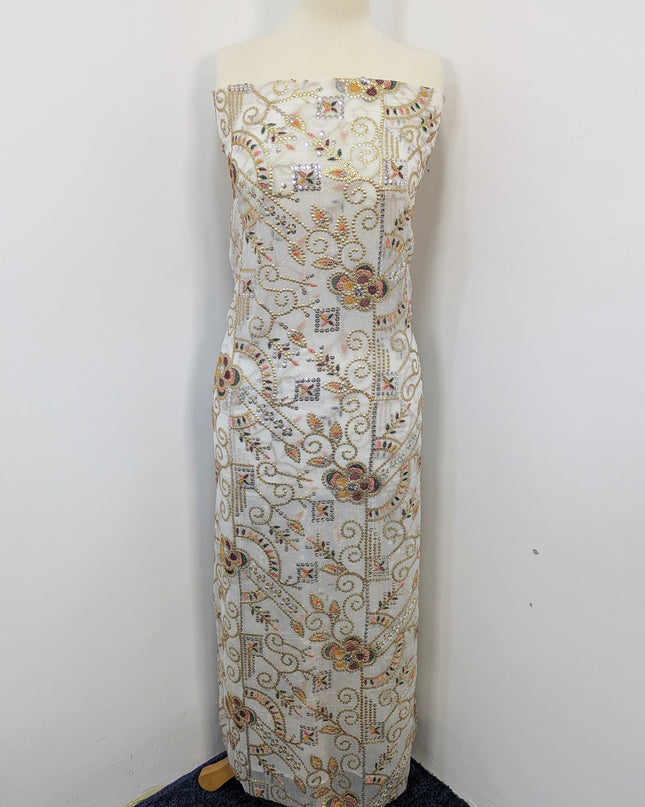 Fancy Chiffon with Embroidered Multi Tara Work