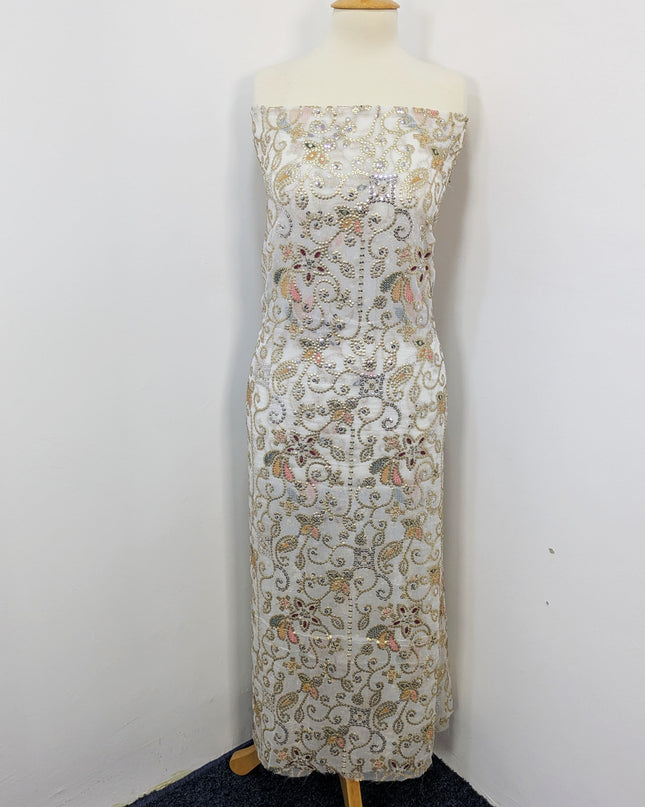 Fancy Chiffon with Embroidered Multi Tara Work