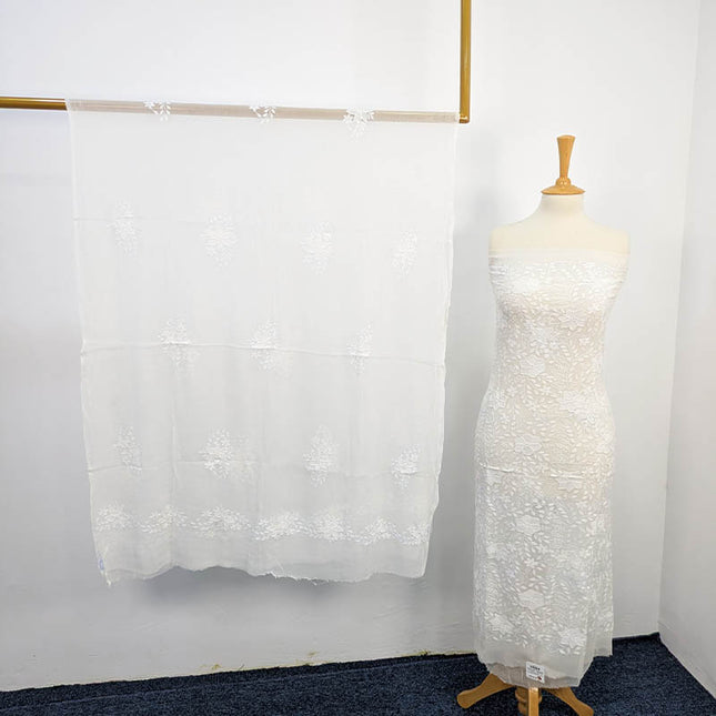 Handmade Kacha Pakka Tanka Work Dyeable 2 pc Unstitched