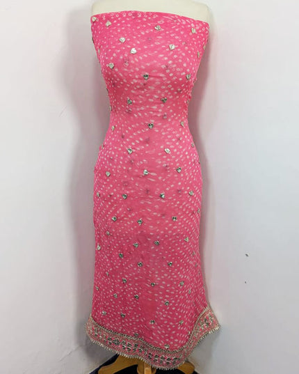 Handmade Gotta + Chunnri Work Pure China Crinkle 2PC Unstitched