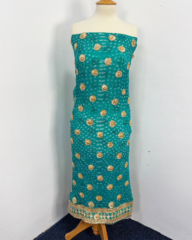 Handmade Pure China Crinkle Gotta+Chunri Work