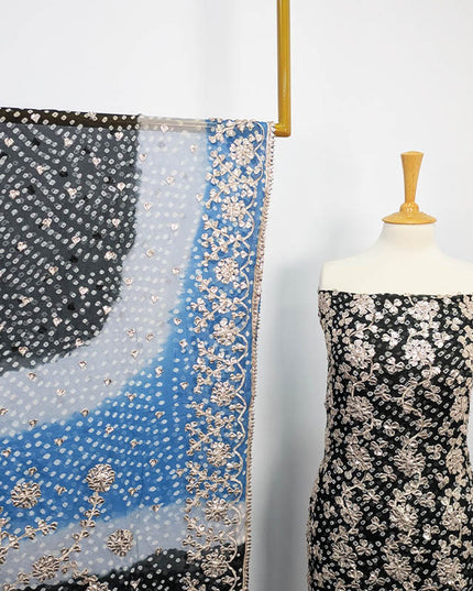 Handmade Pure Crinkle Chiffon Gotta Work With Chunri (Tie & Dye) Dupatta