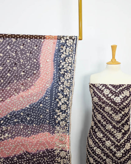 Handmade Pure Crinkle Chiffon Gotta Work With Chunri (Tie & Dye) Dupatta