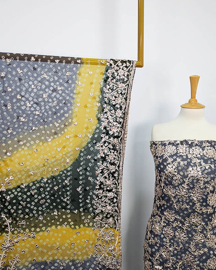 Handmade Pure Crinkle Chiffon Gotta Work With Chunri (Tie & Dye) Dupatta