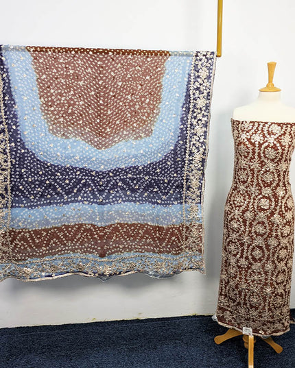 Handmade Pure Crinkle Chiffon Gotta Work With Chunri (Tie & Dye) Dupatta