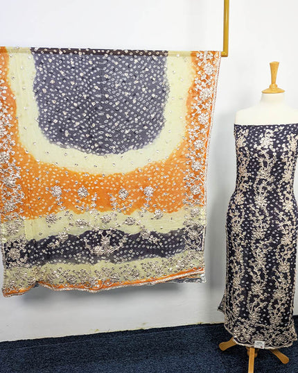 Handmade Pure Crinkle Chiffon Gotta Work With Chunri (Tie & Dye) Dupatta