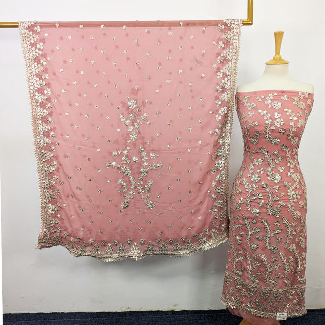 Fancy Chiffon with Handmade Gotta Work 2PC Unstitched