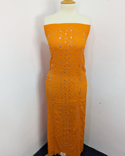 Embroidered Chiffon With Mukesh Work 4 Sided Border Dupatta