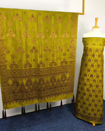 Embroidered Indian Silk with  Jacquard  Work