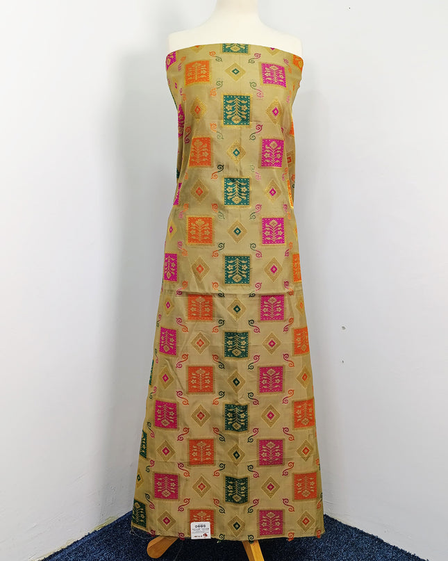 Embroidered Indian Silk with  Jacquard  Work