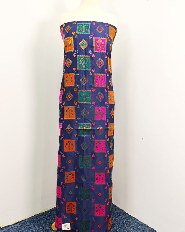 Embroidered Indian Silk with  Jacquard  Work