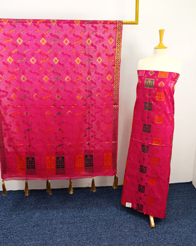 Embroidered Indian Silk with  Jacquard  Work