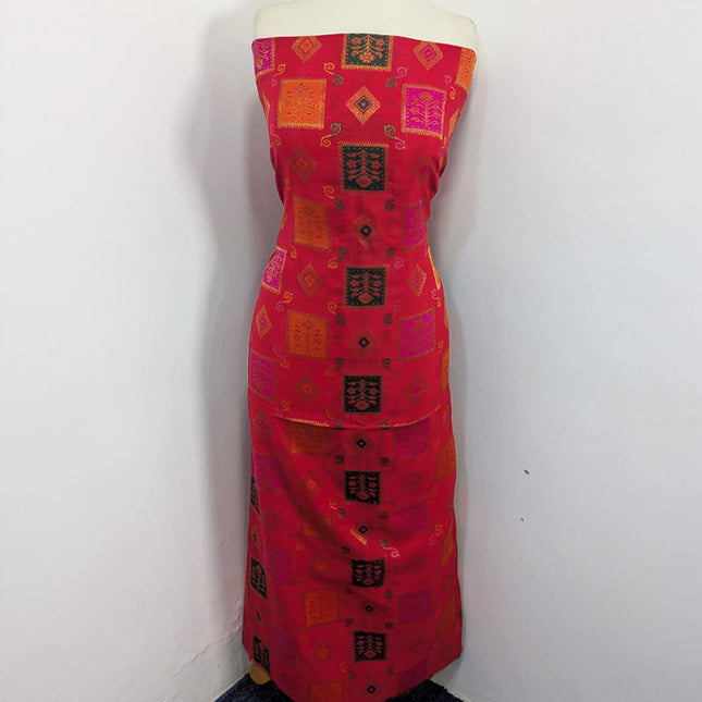 Indian Banarasi Work Silk Shirt Dupatta 2PC Unstitched