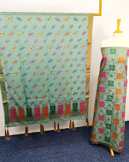 Embroidered Indian Silk with  Jacquard  Work