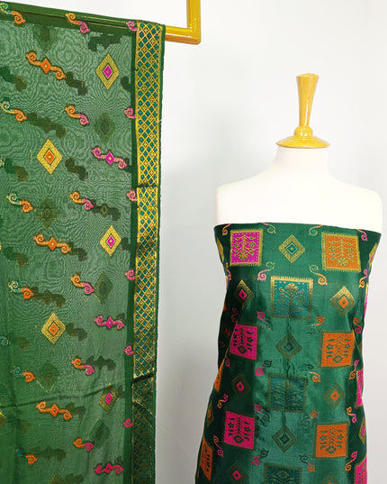 Embroidered Indian Silk with  Jacquard  Work