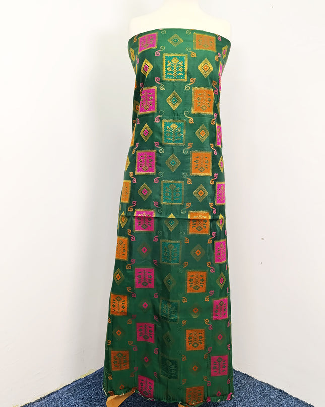 Embroidered Indian Silk with  Jacquard  Work