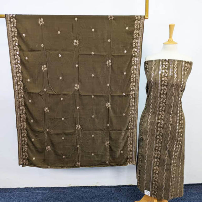 Premium Embroidered Velvet 3PC Unstitched