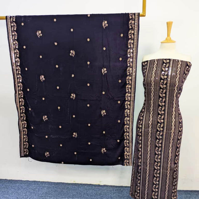 Premium Embroidered Velvet 3PC Unstitched