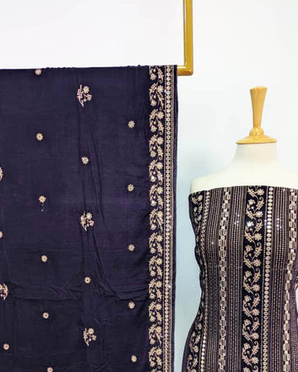 Premium Embroidered Velvet 3PC Unstitched