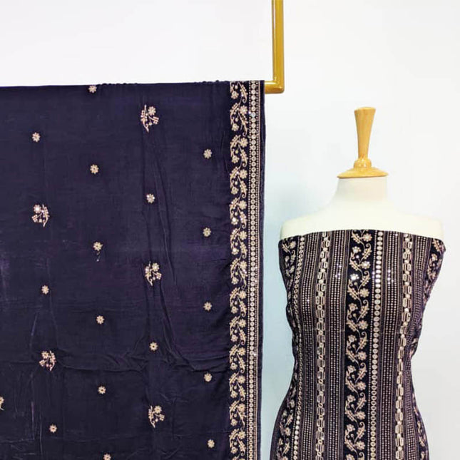 Premium Embroidered Velvet 3PC Unstitched