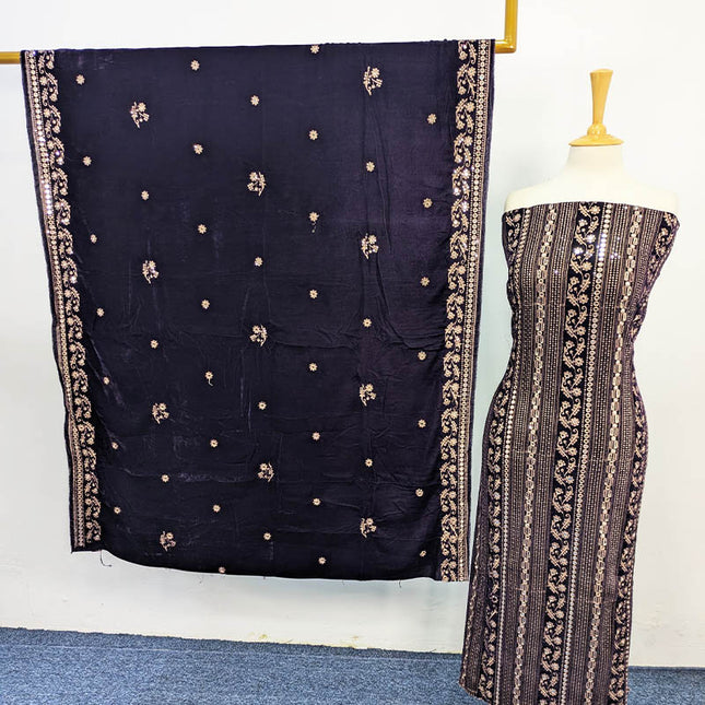 Premium Embroidered Velvet 3PC Unstitched