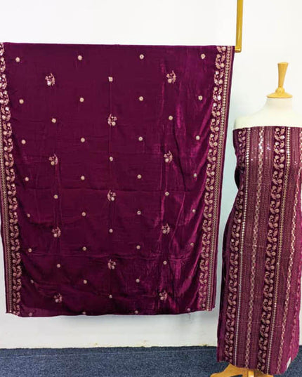 Premium Embroidered Velvet 3PC Unstitched