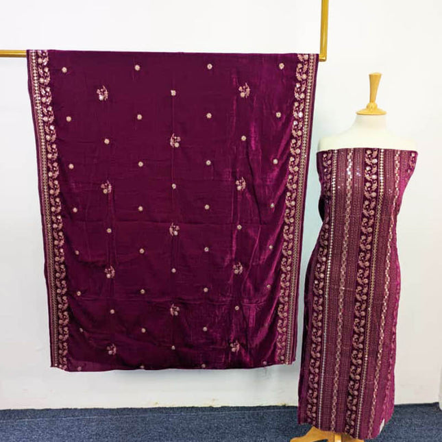 Premium Embroidered Velvet 3PC Unstitched