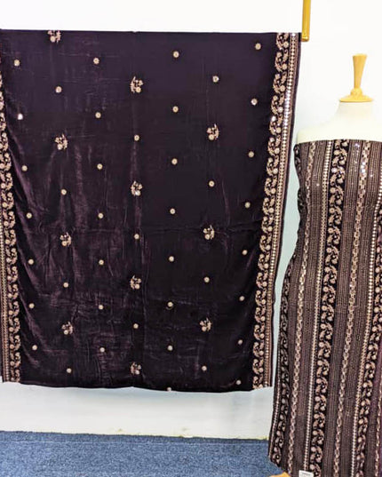 Premium Embroidered Velvet 3PC Unstitched
