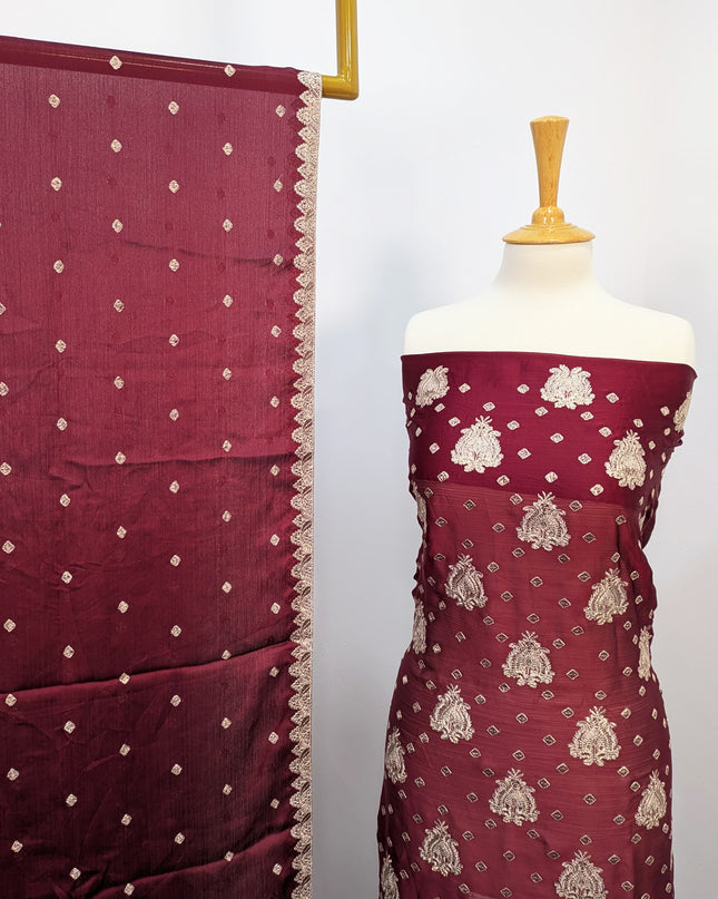 Shamooz Silk With Embroidered Tilla Work