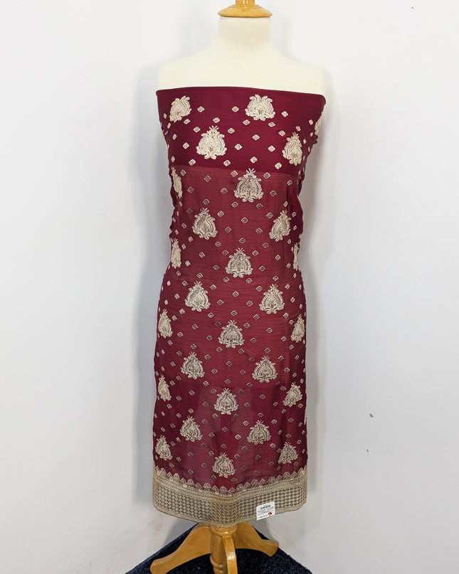 Shamooz Silk With Embroidered Tilla Work