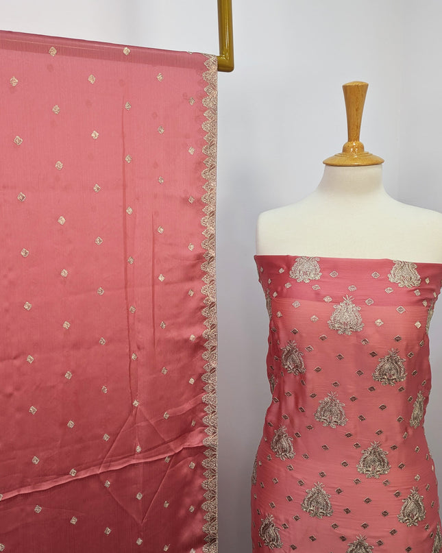 Shamooz Silk With Embroidered Tilla Work