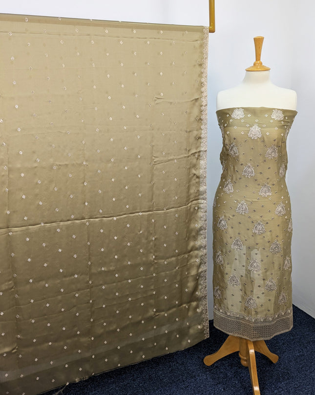 Shamooz Silk With Embroidered Tilla Work