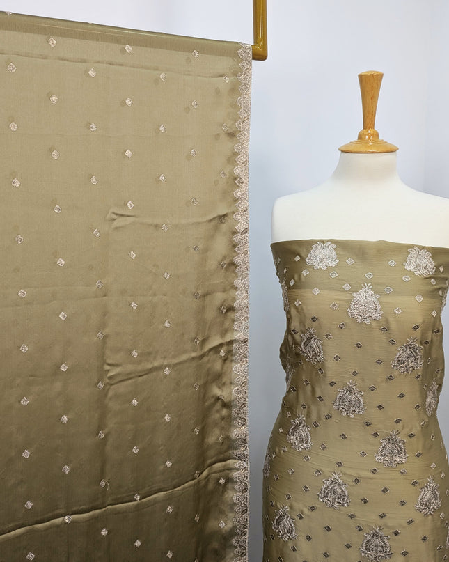 Shamooz Silk With Embroidered Tilla Work