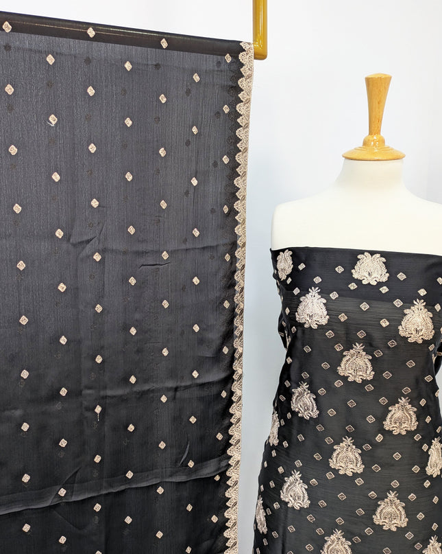 Shamooz Silk With Embroidered Tilla Work