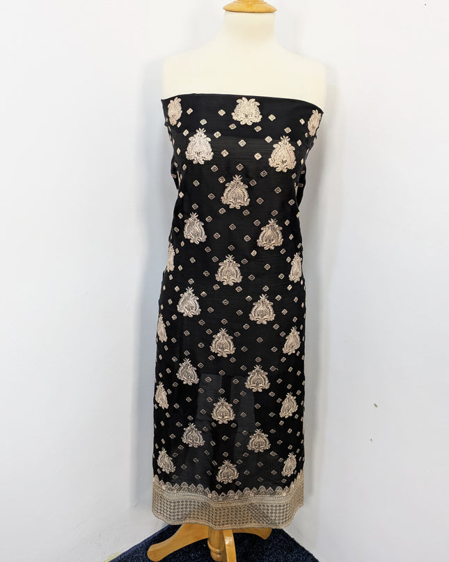 Shamooz Silk With Embroidered Tilla Work