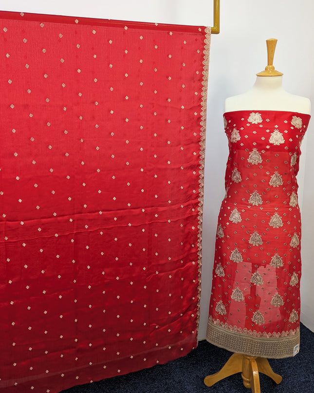 Shamooz Silk With Embroidered Tilla Work