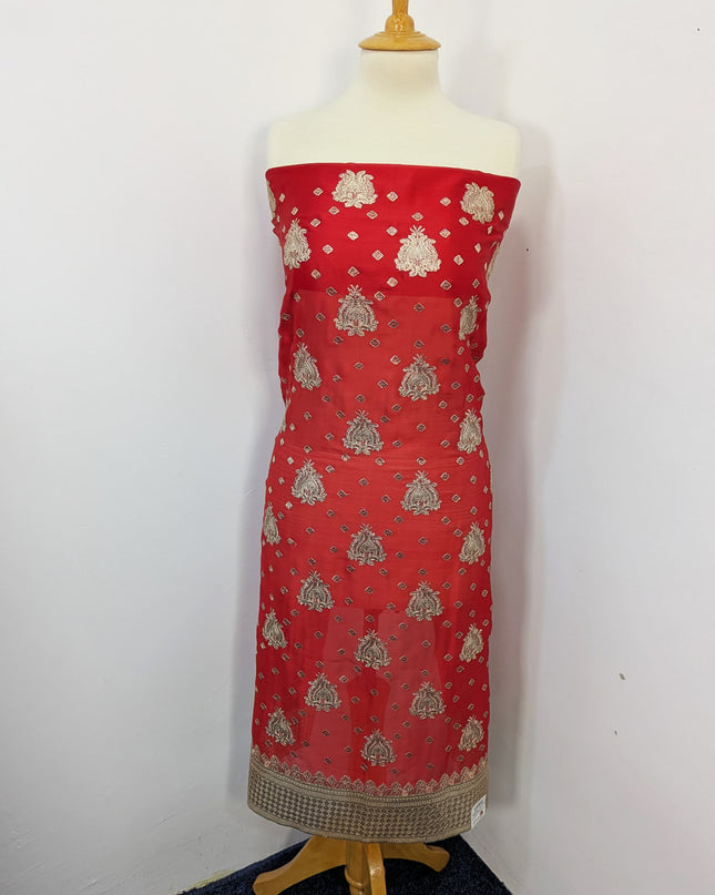 Shamooz Silk With Embroidered Tilla Work