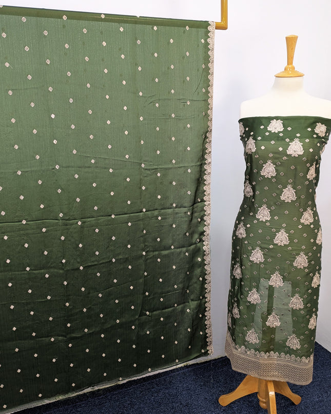 Shamooz Silk With Embroidered Tilla Work