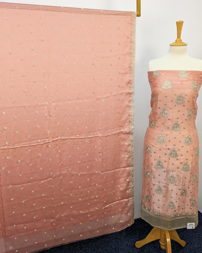 Shamooz Silk With Embroidered Tilla Work