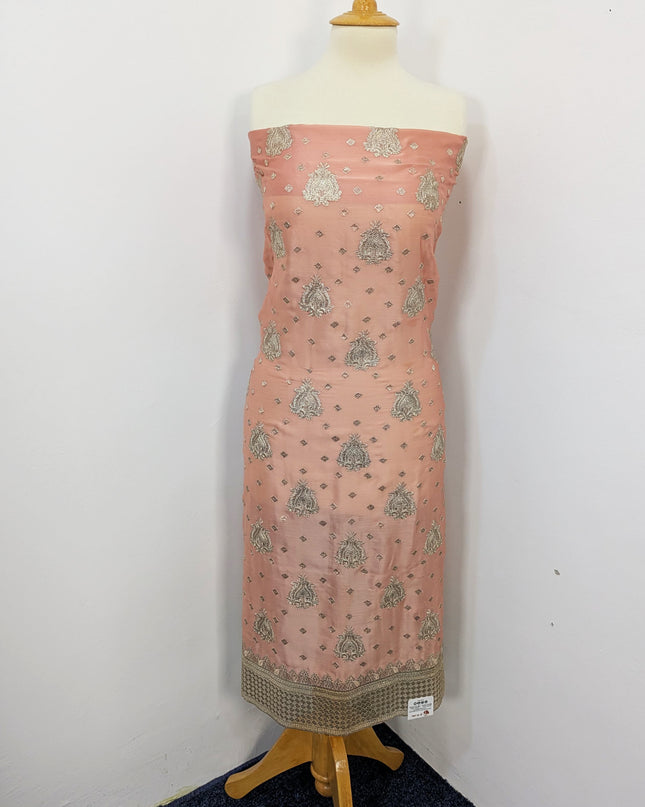 Shamooz Silk With Embroidered Tilla Work