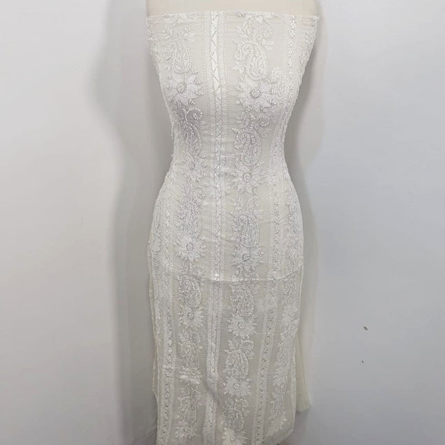 Fancy Pure Dyeable China Crinkle with Tarkashi + Shadow Work 2PC Unstitched