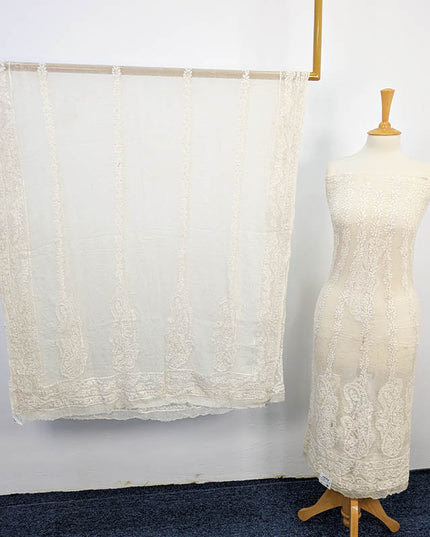 Handmade Shadow Work Frock | 2PC Dyeable Unstitched Dress