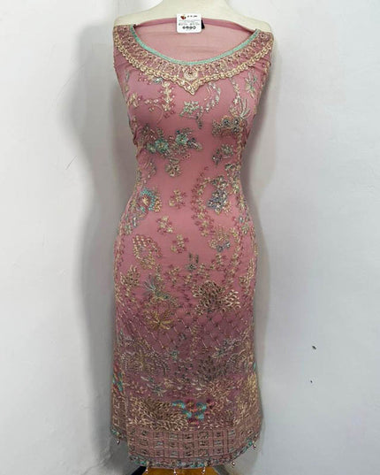 Embroidered Semi-Stitched Net Shirt with Dupatta 3PC Unstitched