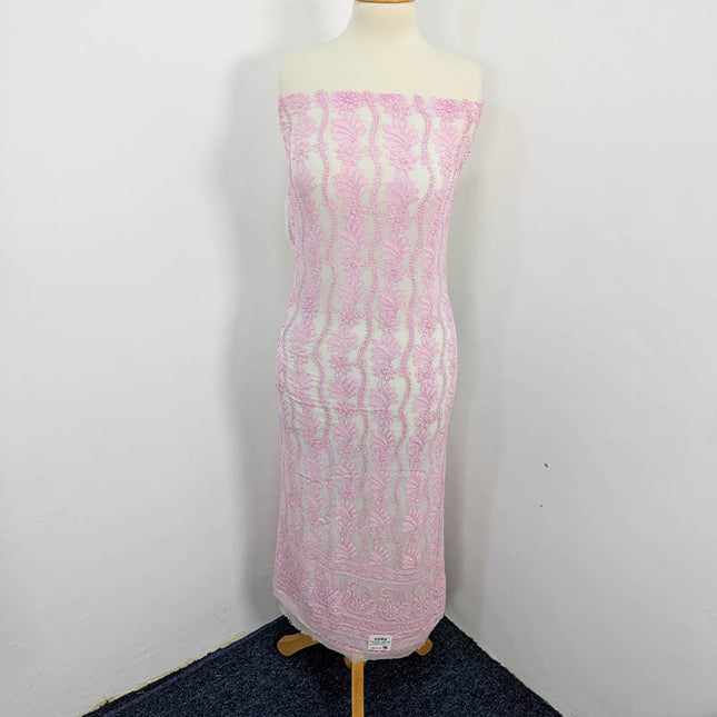 Handmade Pure China Crinkle With Chikankari Shadow Work  2 pc